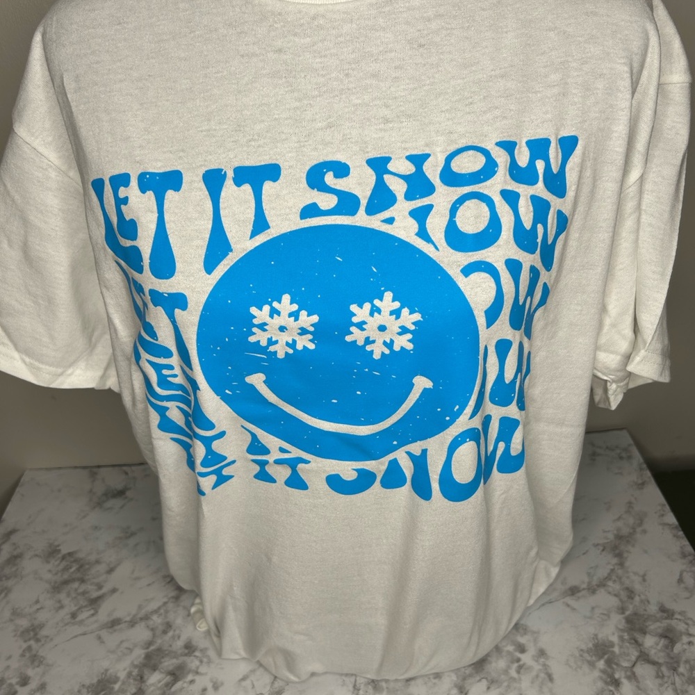 Handmade Let It Snow White size Large